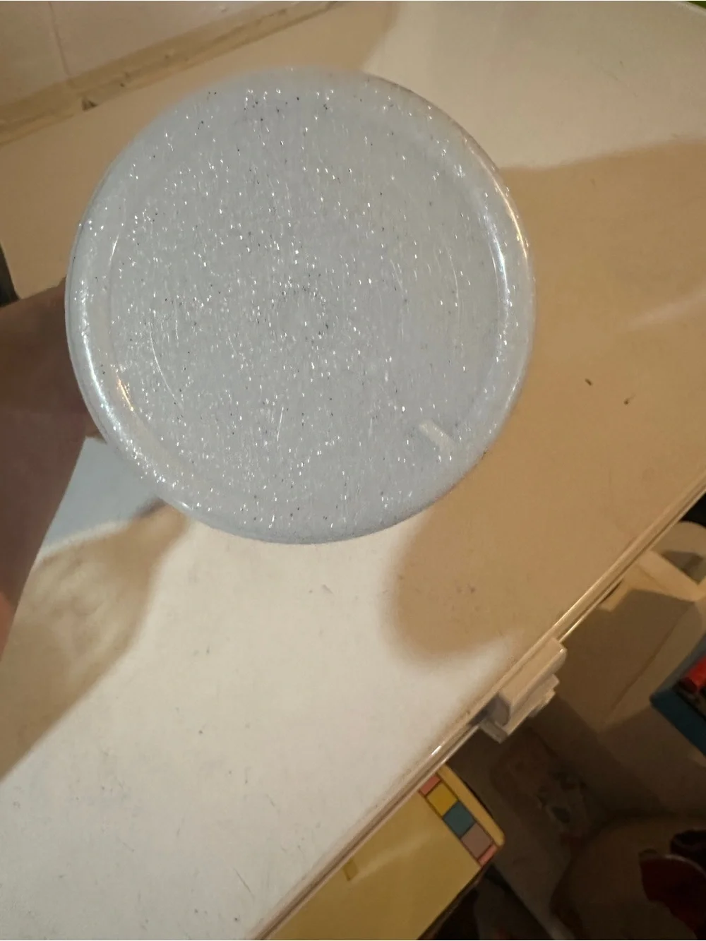 Disney 25th Anniversary White Glitter Souvenir Bucket with Blue Lid
